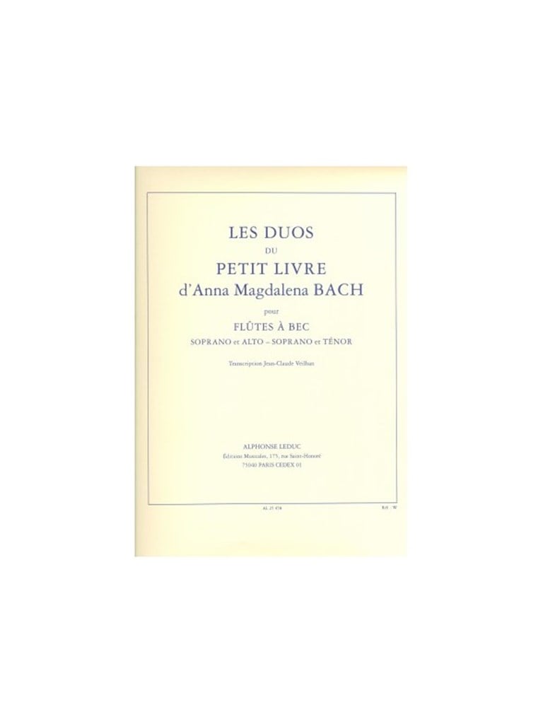 Petit Livre dAnna Magdalena Bach